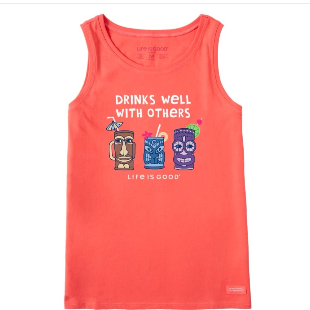 Life Is Good Pink Tank Top with Fun Graphic